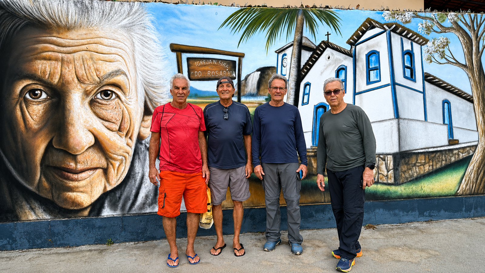 4 senhores a frente da pintura de Cora